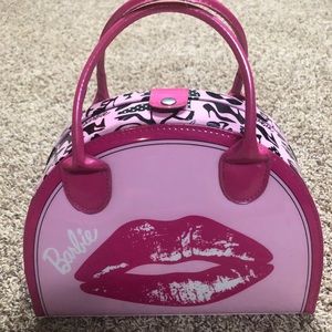 Vintage retro pink Barbie makeup case purse bag